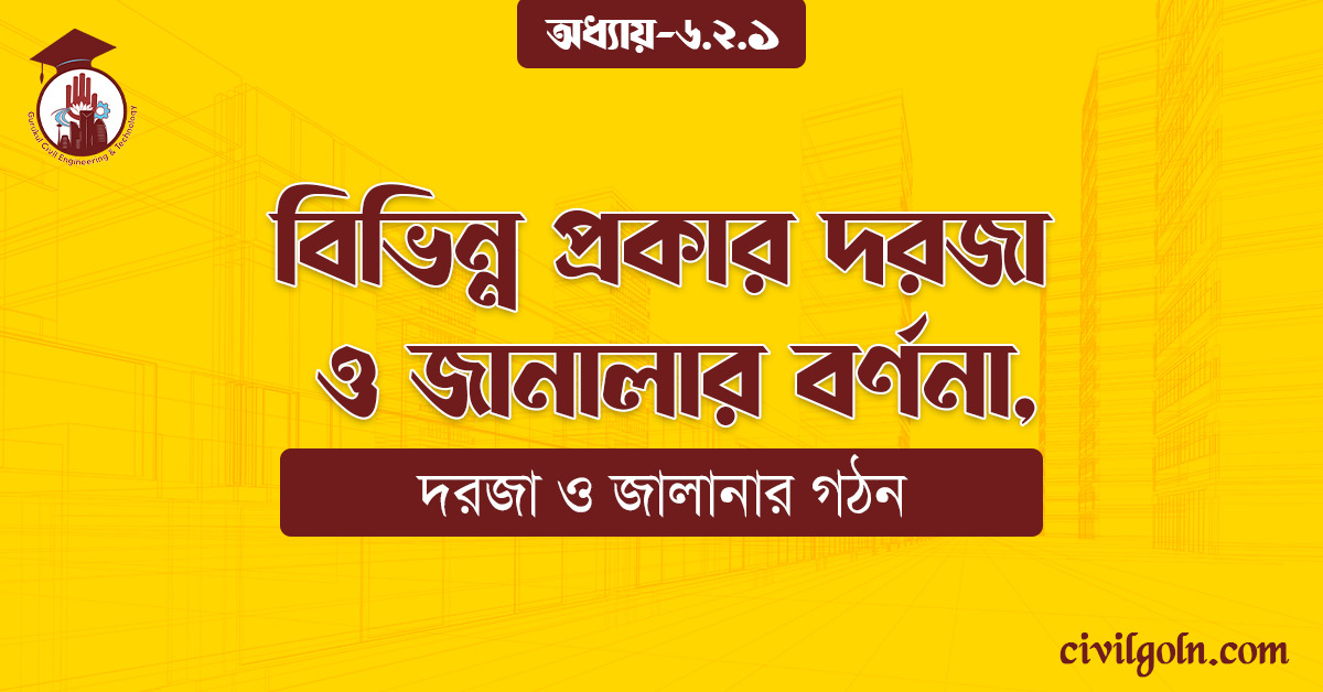 বিভিন্ন প্রকার দরজা ও জানালার বর্ণনা,