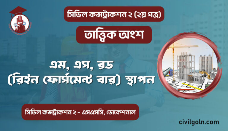 এম, এস, রড (রিইন ফোর্সমেন্ট বার) স্থাপন